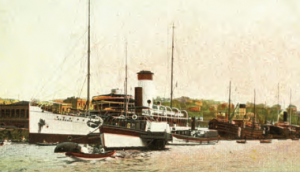 Modern deniz taşımacılığı (“Galata Limanı’nda bir gemi” Atatürk Kitaplığı Arşivi)