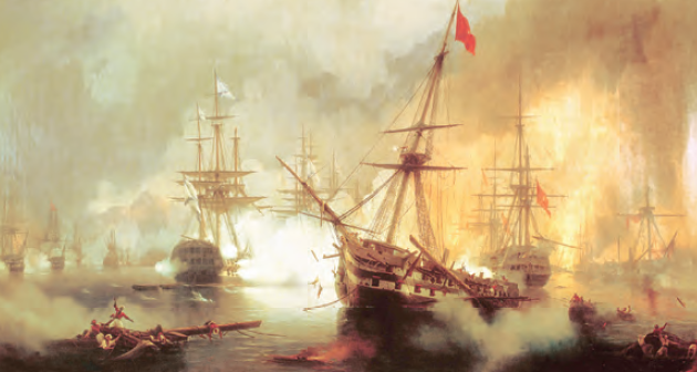 Navarin’de Osmanlı donanmasının yakılması (Tablo)